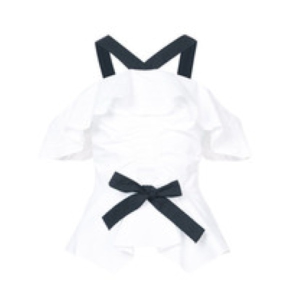 Derek Lam 10 Crosby Off-the-Shoulder Halter Ruffled Top size 0 - Picture 5 of 5